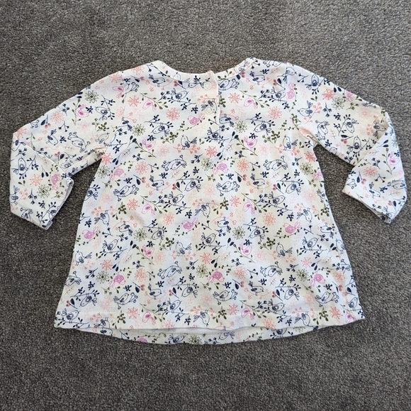 MONKEY Bars white floral bird print cotton 12 months baby girls - Picture 3 of 3